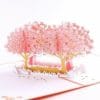 Carte de vœux arbre rose